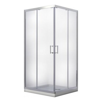 Душевая кабина Besco Modern, квадратная, раздвижные двери, 90×90×185 см, хромированный профиль